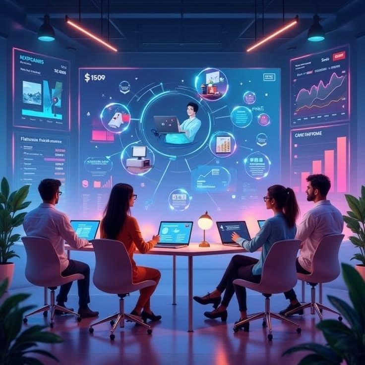 Modern digital technology workspace